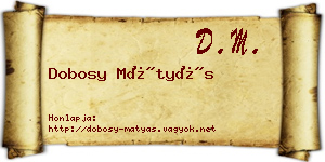 Dobosy Mátyás névjegykártya